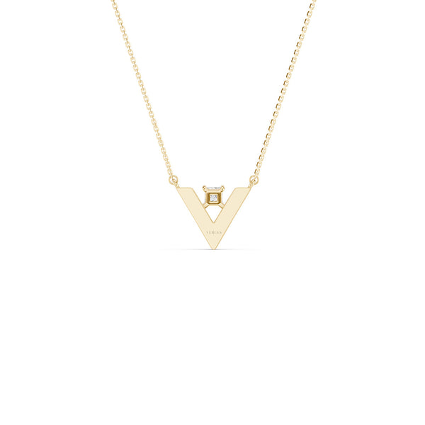 V-Shaped Round-Cut Necklace