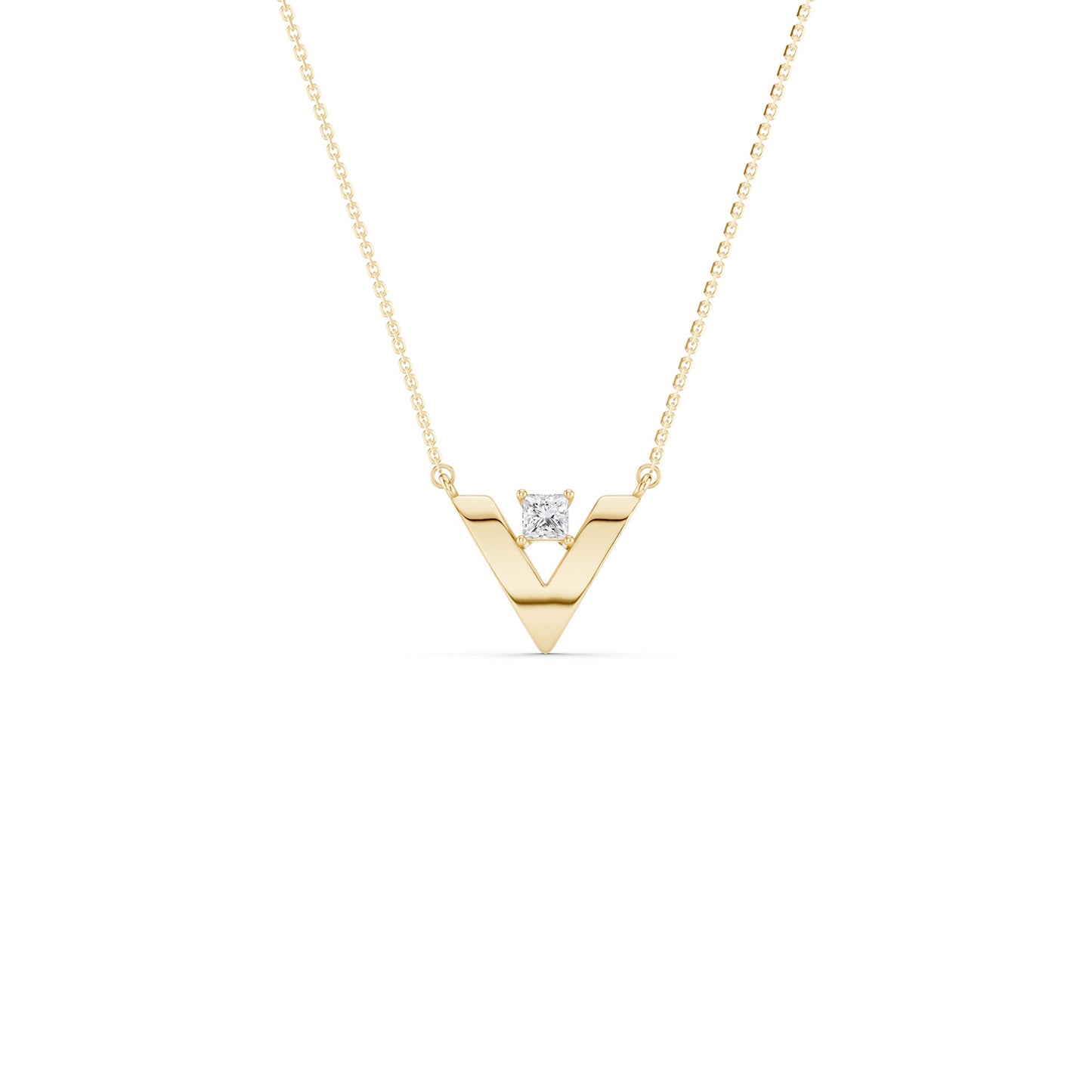 V-Shaped Round-Cut Necklace