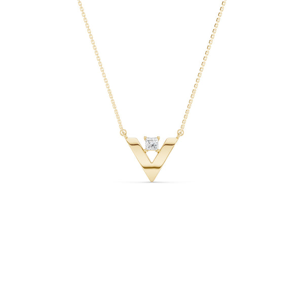 V-Shaped Round-Cut Necklace