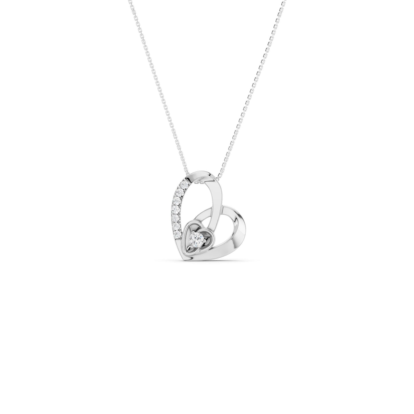Intertwined Double Heart Pendant