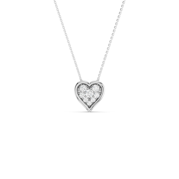 Bezel-Framed Heart Cluster Necklace