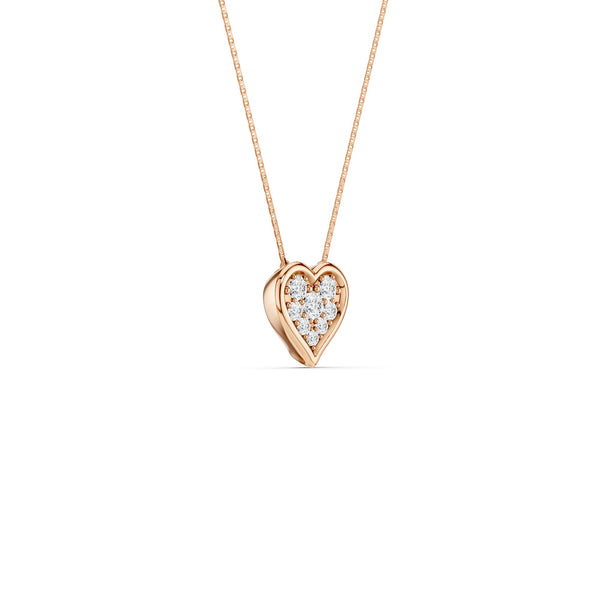 Bezel-Framed Heart Cluster Necklace