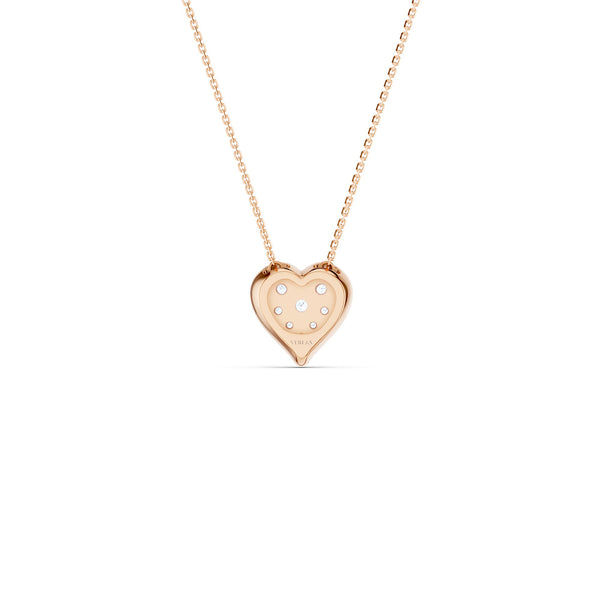 Bezel-Framed Heart Cluster Necklace