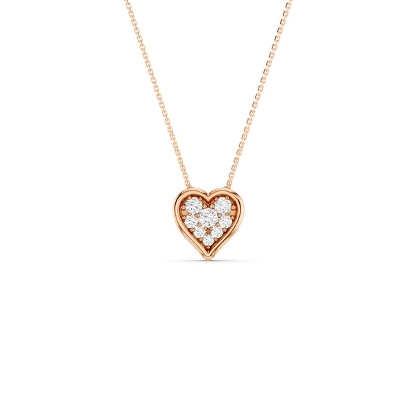 Bezel-Framed Heart Cluster Necklace