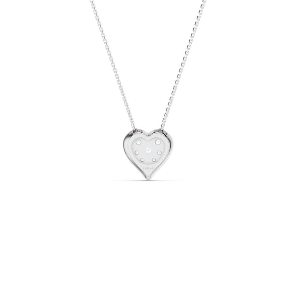 Bezel-Framed Heart Cluster Necklace