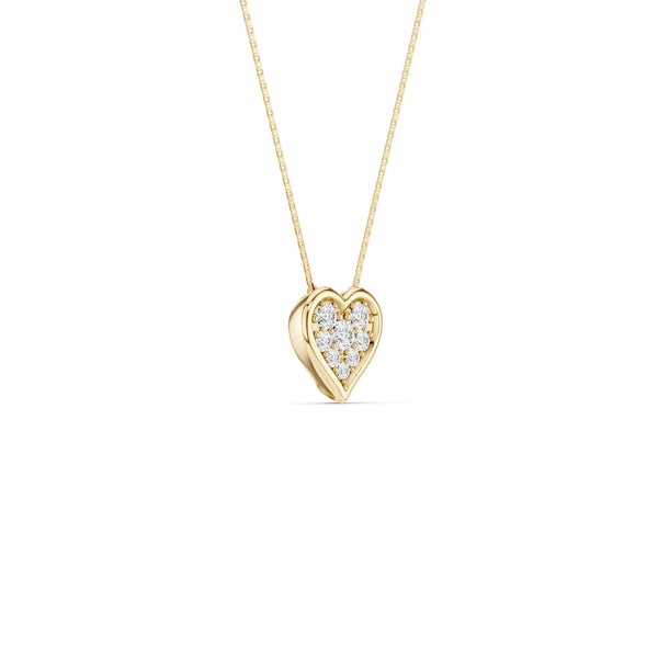 Bezel-Framed Heart Cluster Necklace