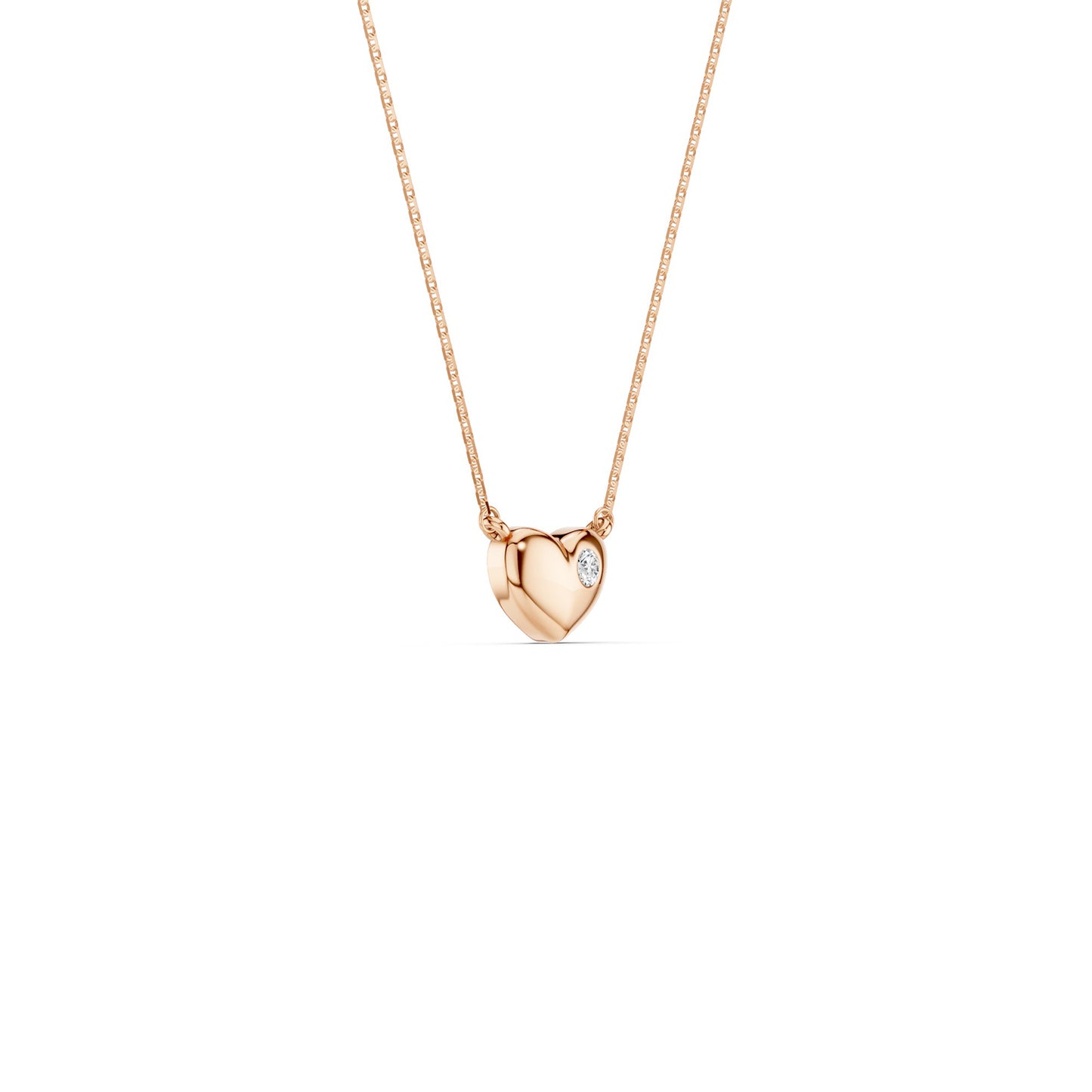 Faceted Heart Pendant Necklace