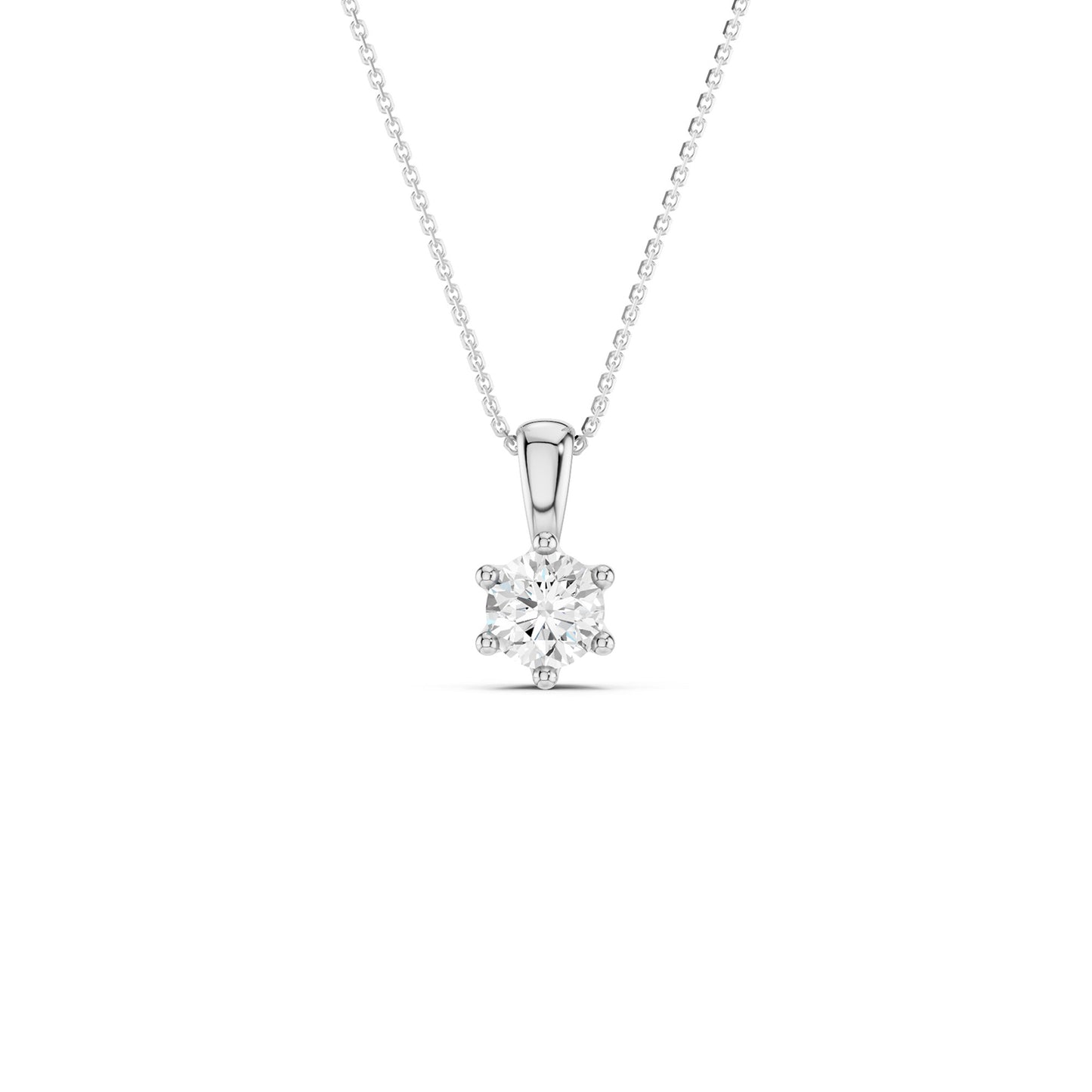 Six-Prong Crowned Pendant