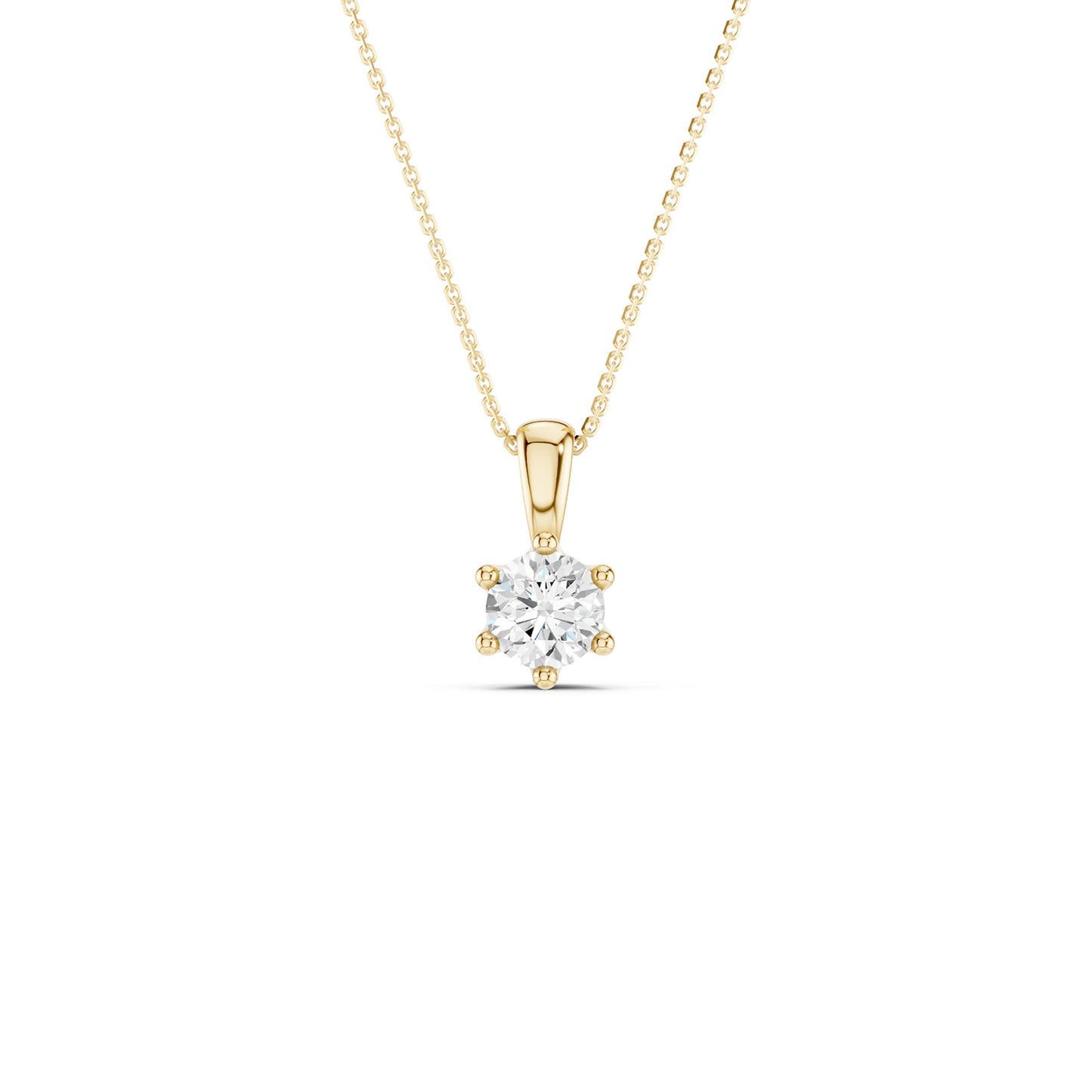 Six-Prong Crowned Pendant