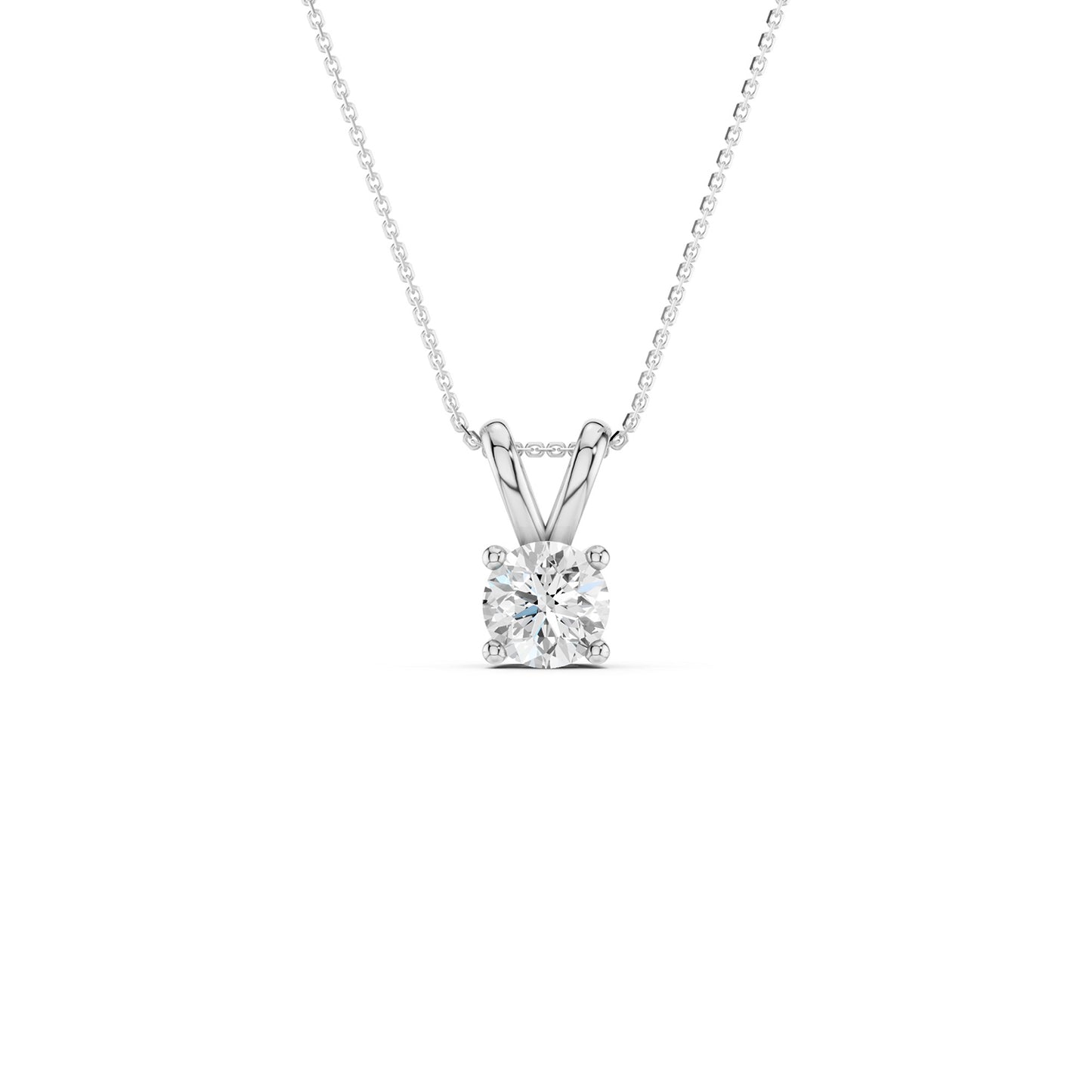 Round Solitaire V-Bail Pendant