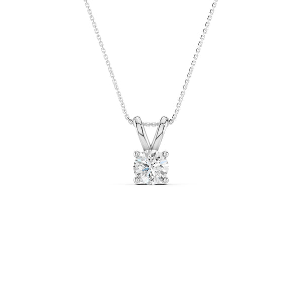 Round Solitaire V-Bail Pendant