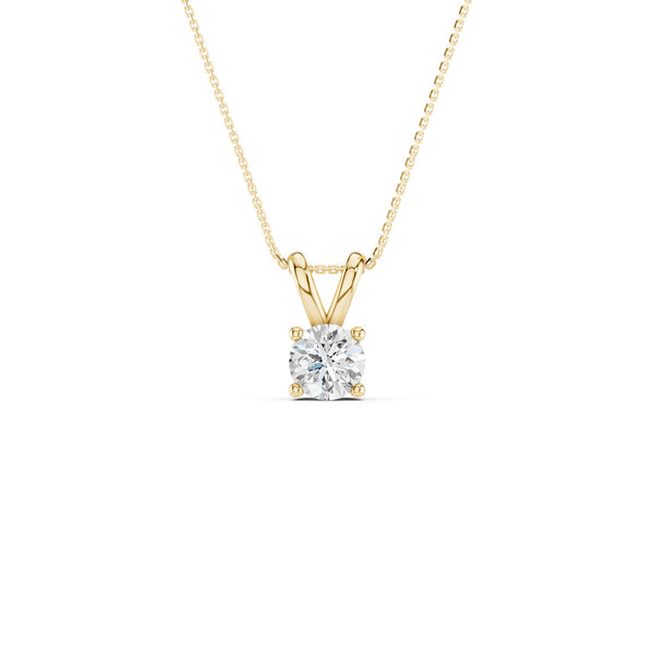 Round Solitaire V-Bail Pendant