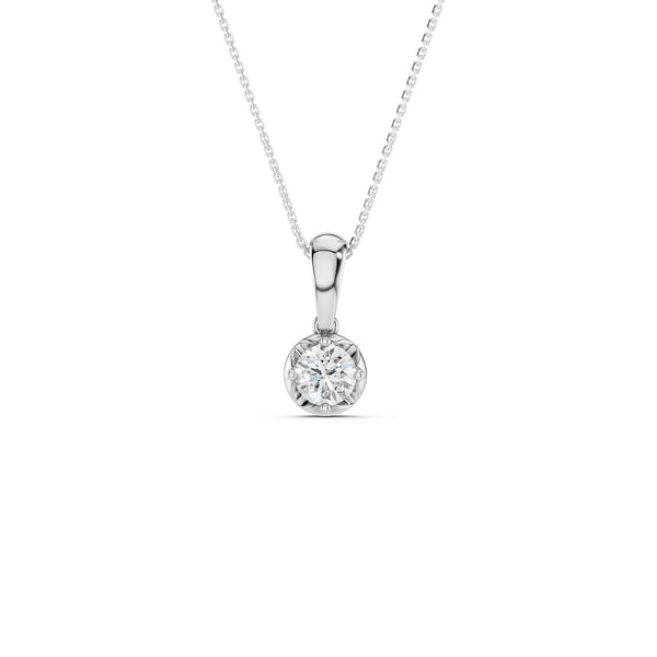 Twisted-Edge Solitaire Pendant