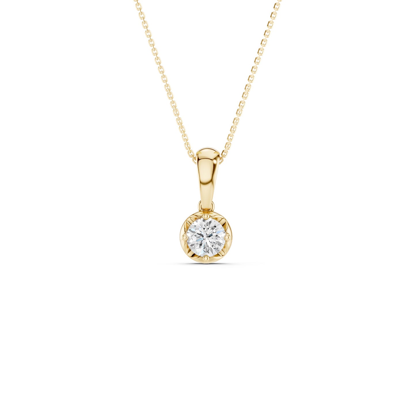 Twisted-Edge Solitaire Pendant