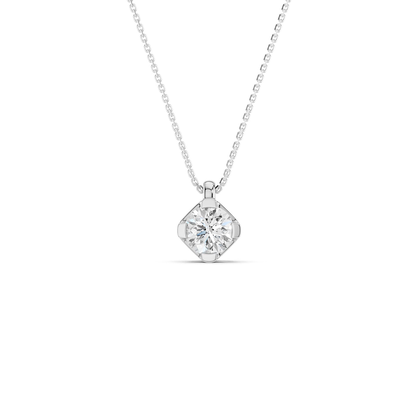 Twin Arc Solitaire Pendant