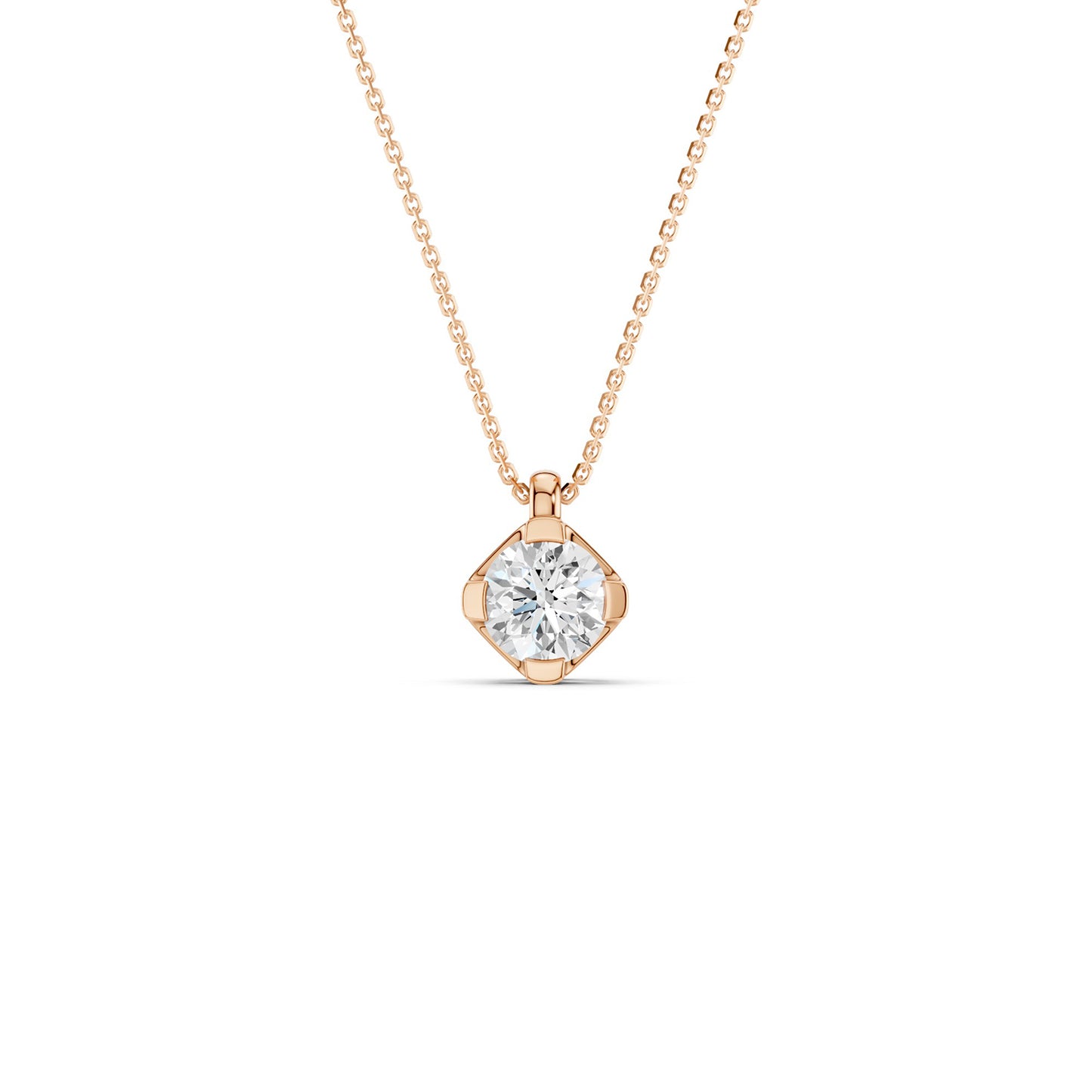 Twin Arc Solitaire Pendant