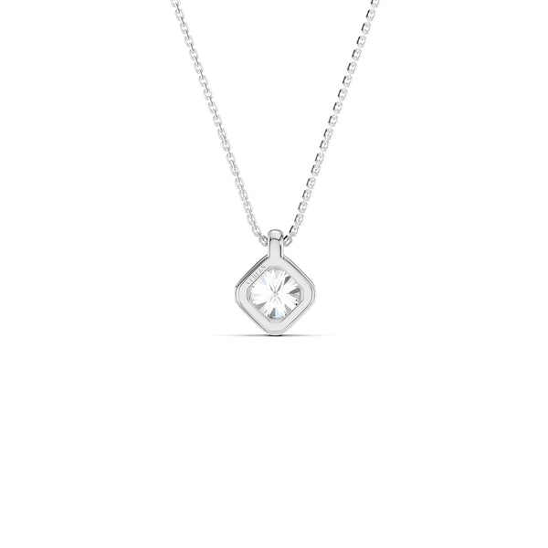 Twin Arc Solitaire Diamond Pendant