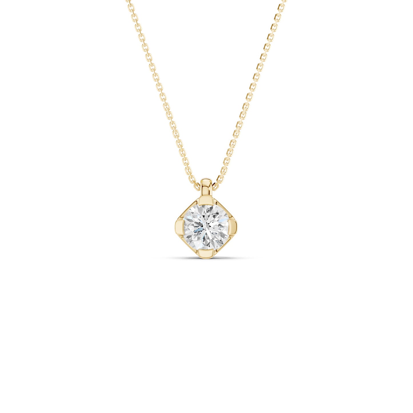 Twin Arc Solitaire Pendant