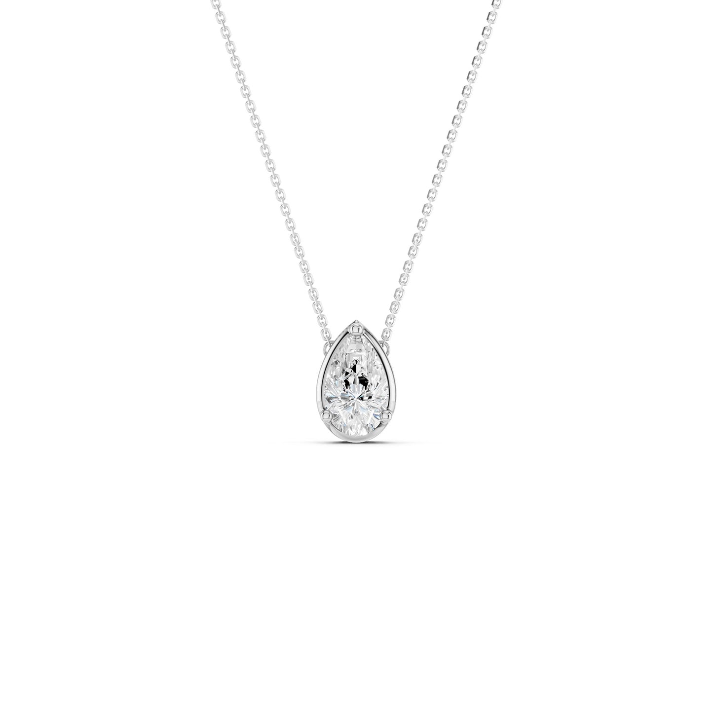 Floating Pear-Cut Necklace