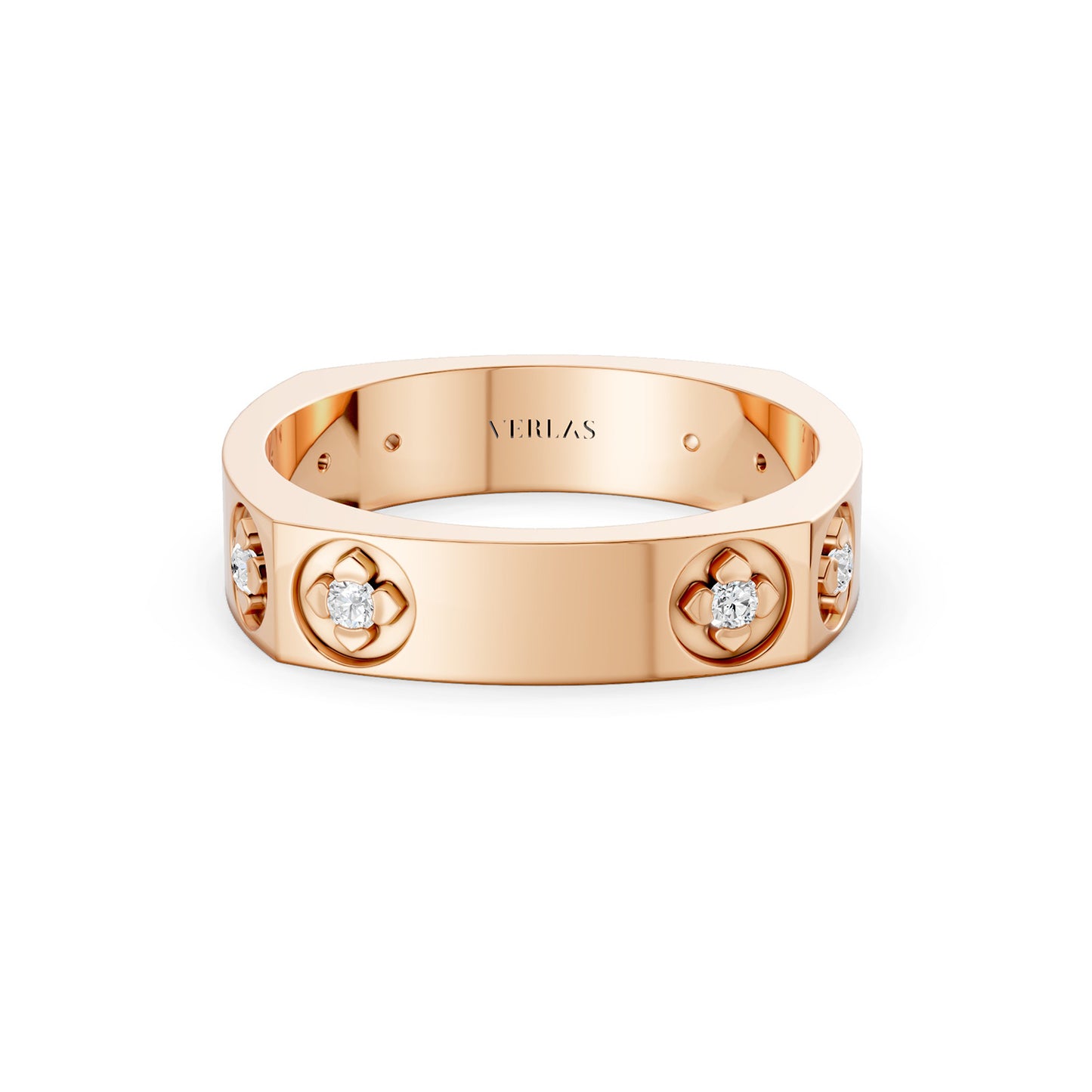 La Fleur 8 Round-Cut 4.10mm Square Band