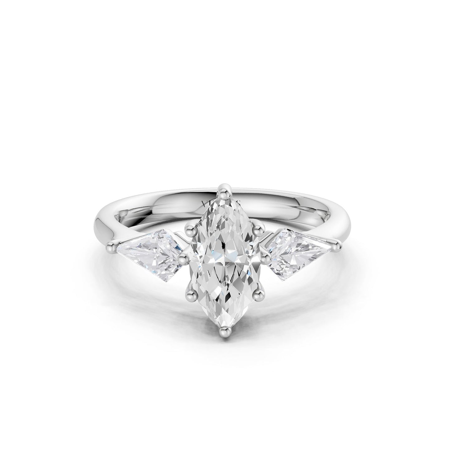 Marquise-Cut Kite Trinity Ring