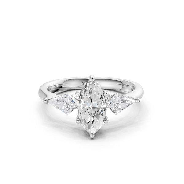 Marquise-Cut Kite Trinity Ring