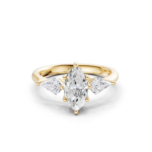 Marquise-Cut Kite Trinity Ring