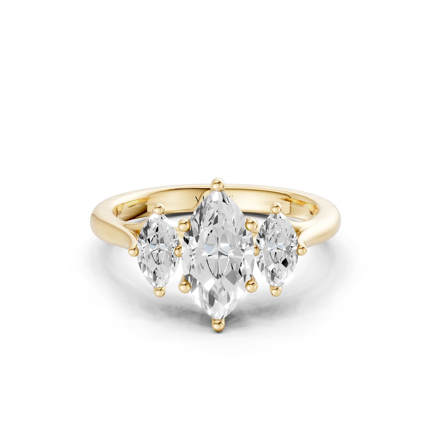 Marquise-Cut Trinity Vows Ring
