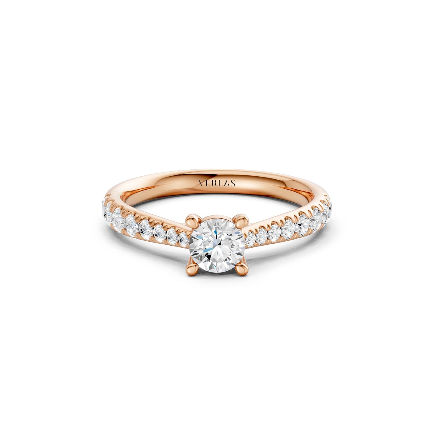 Tapering Round Solitaire Ring