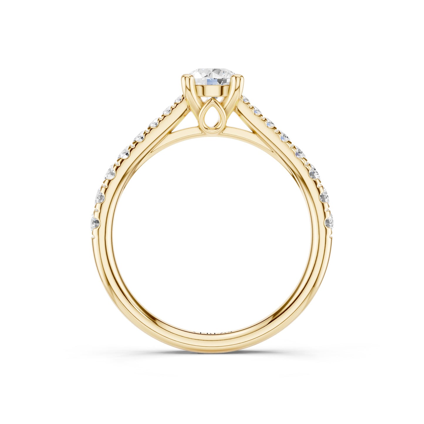 Tapering Round Solitaire Ring