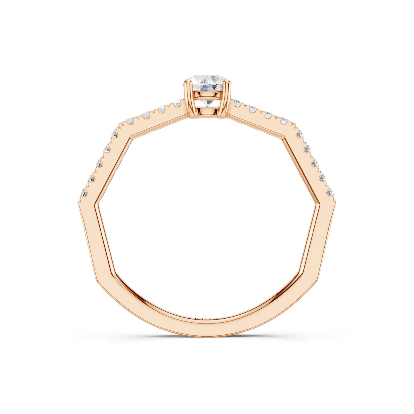 Octad Aura Solitaire Pavé Ring