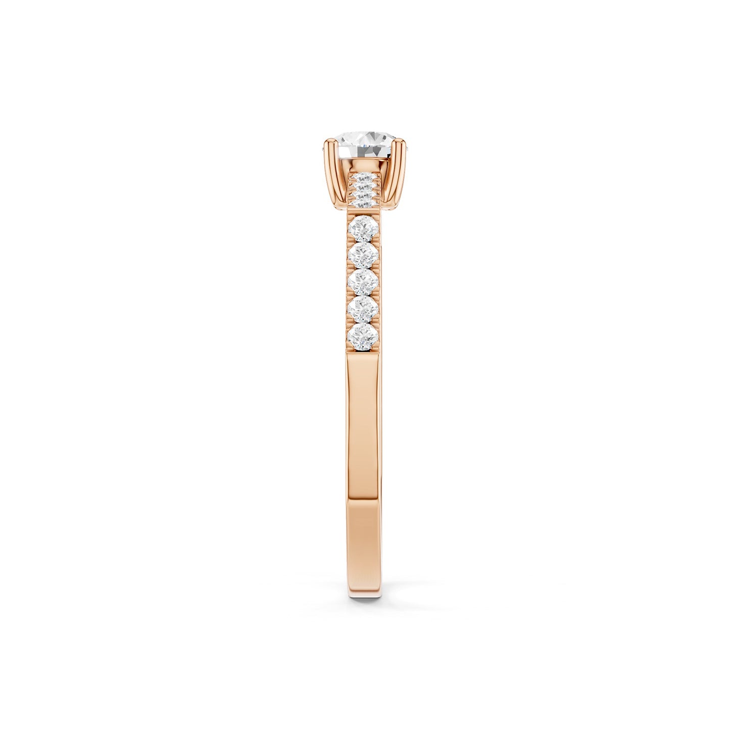 Octad Aura Solitaire Pavé Ring