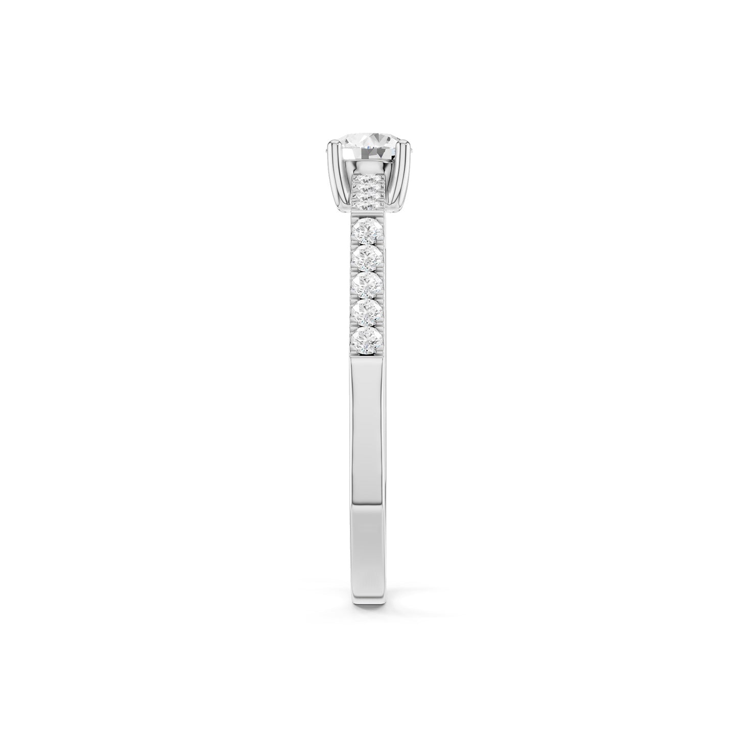 Octad Aura Solitaire Pavé Ring