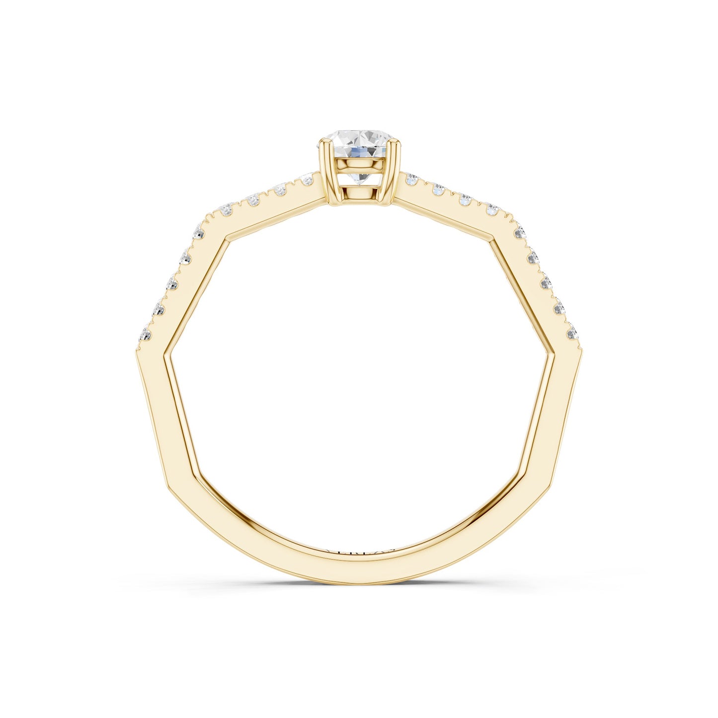 Octad Aura Solitaire Pavé Ring