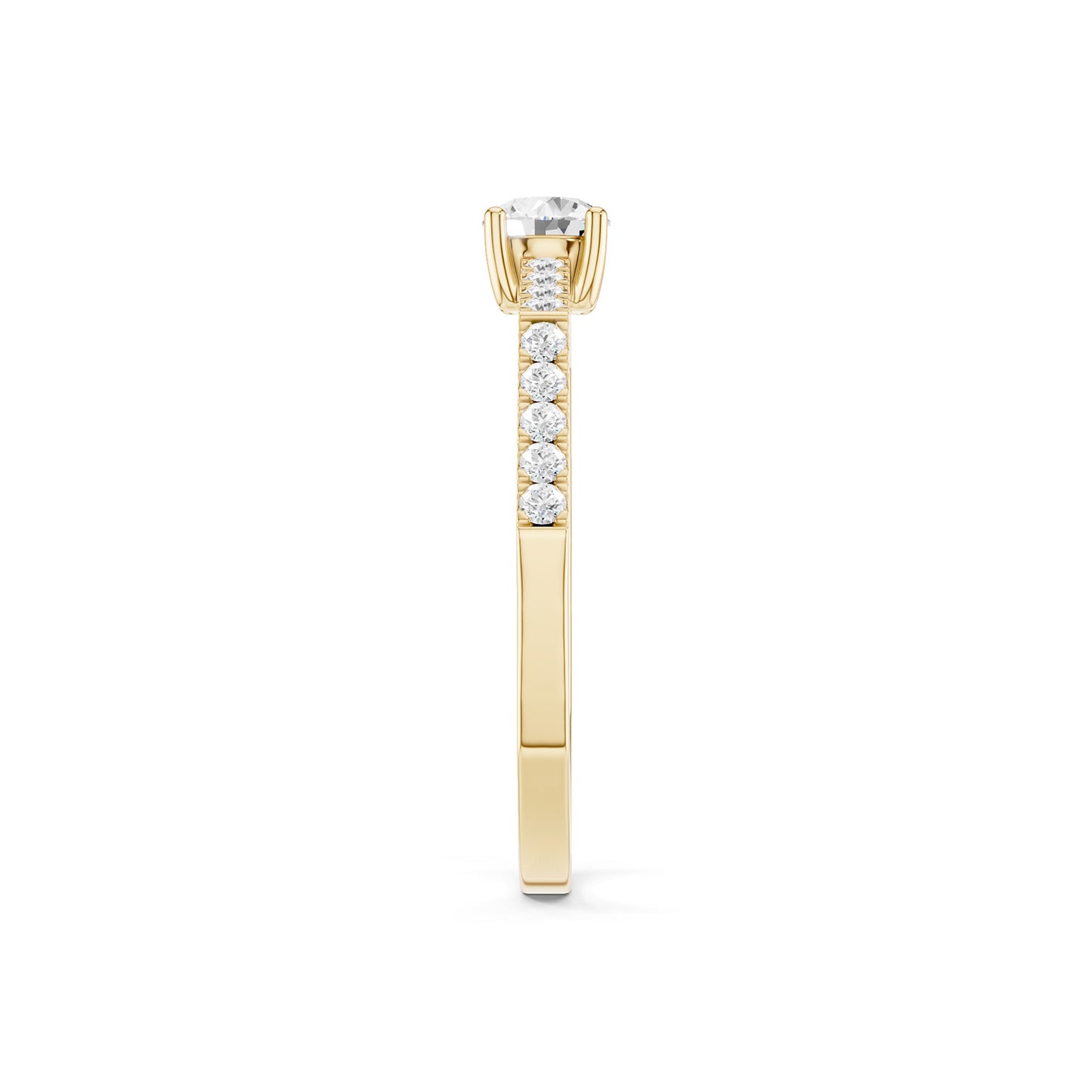 Octad Aura Solitaire Pavé Ring