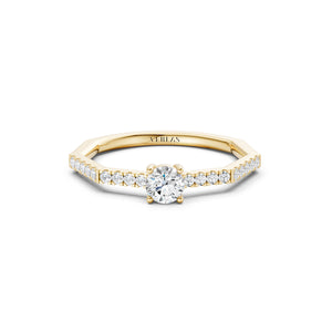 Octad Aura Solitaire Pavé Ring