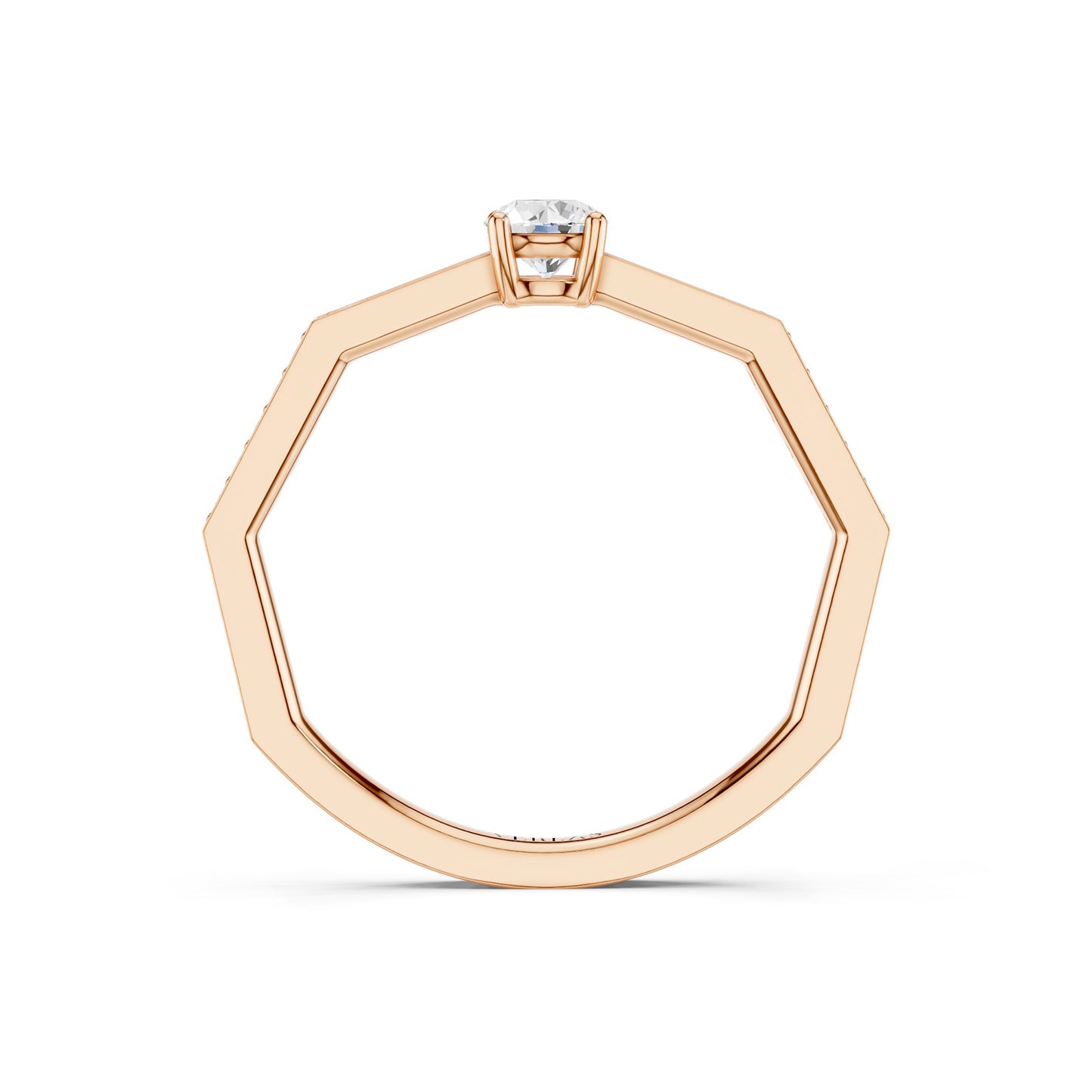 Octad Round Channel Set Ring