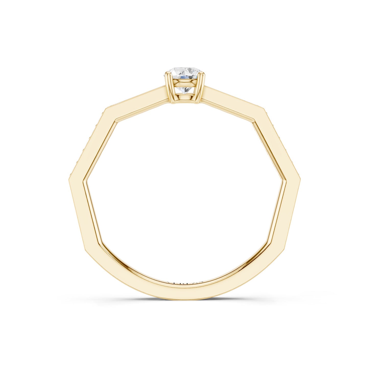 Octad Round Channel Set Ring