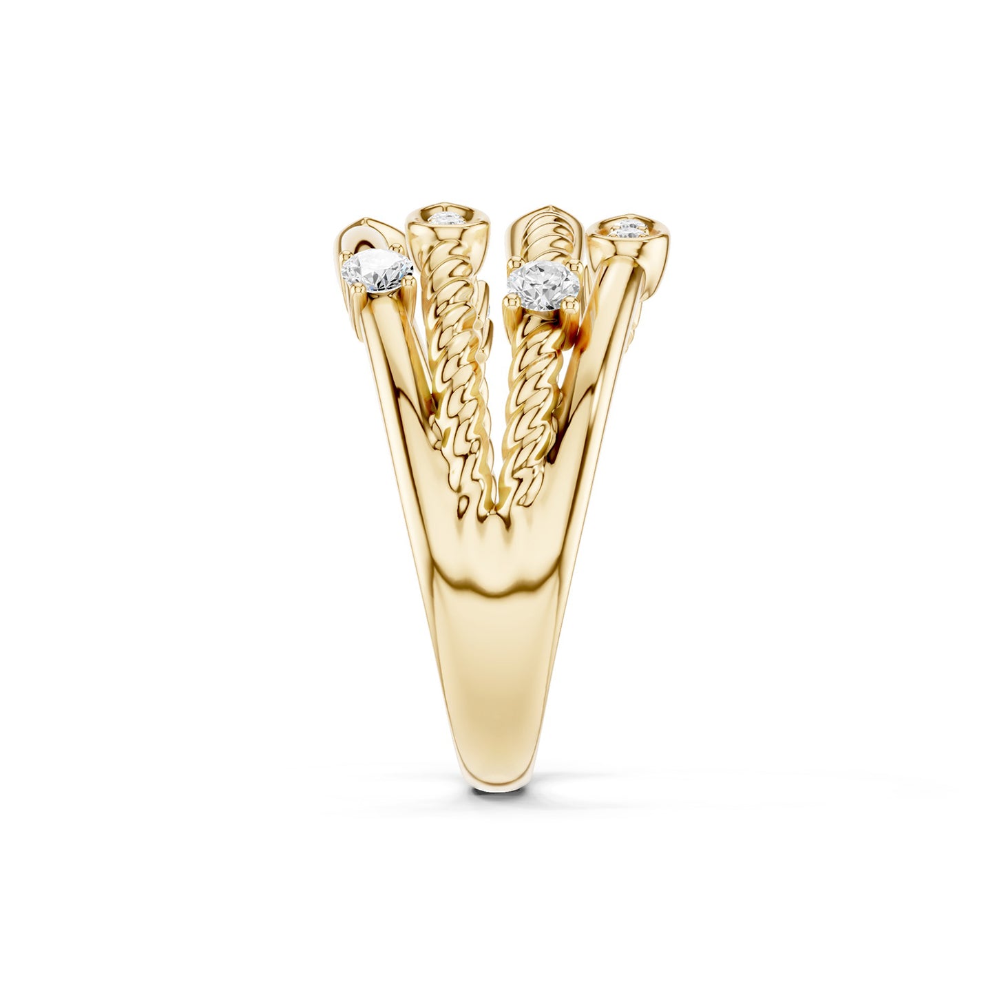 Twisted Multi Row Diamond Ring