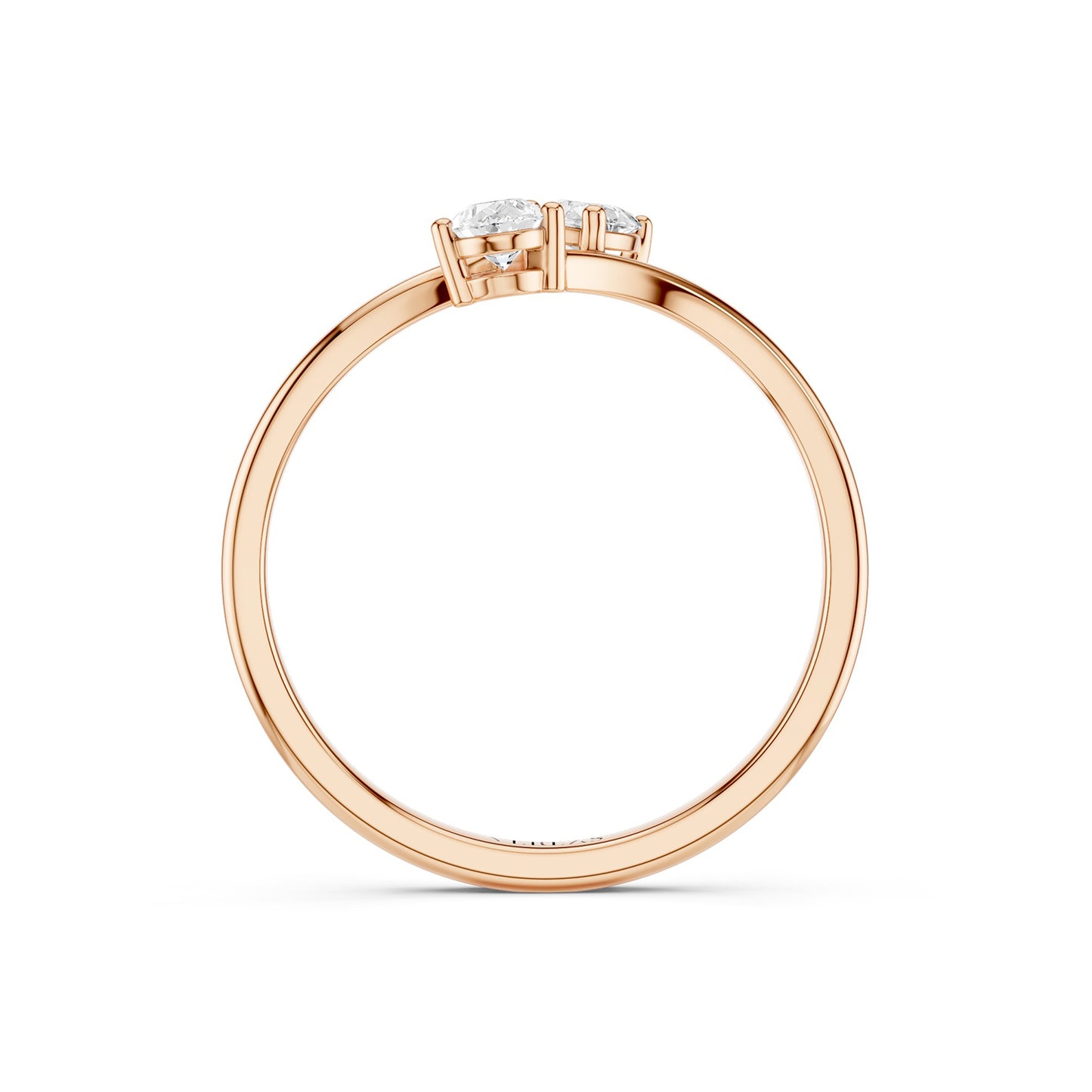 Curved Shank Duo Pear Ring