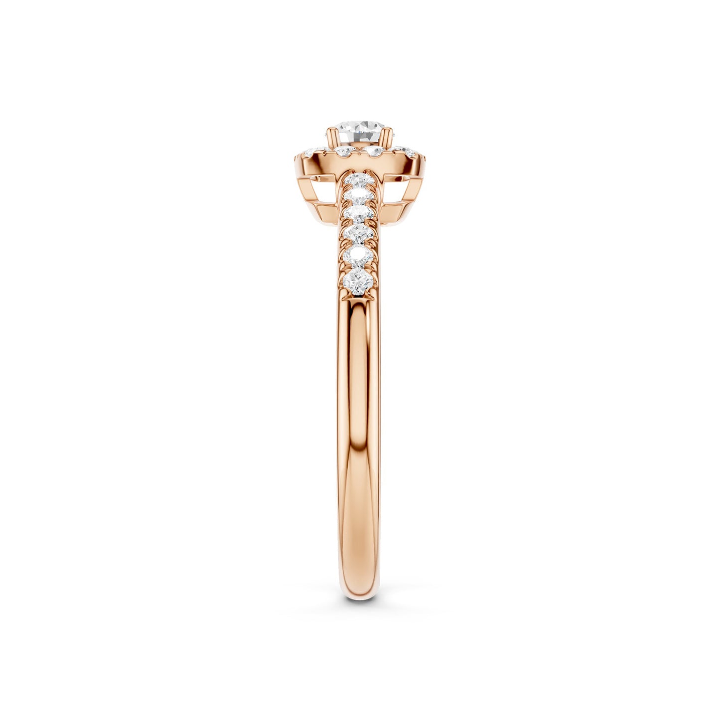 Round Center Princess Halo Ring