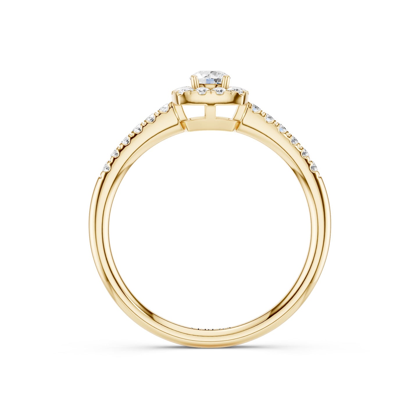 Round Center Princess Halo Ring