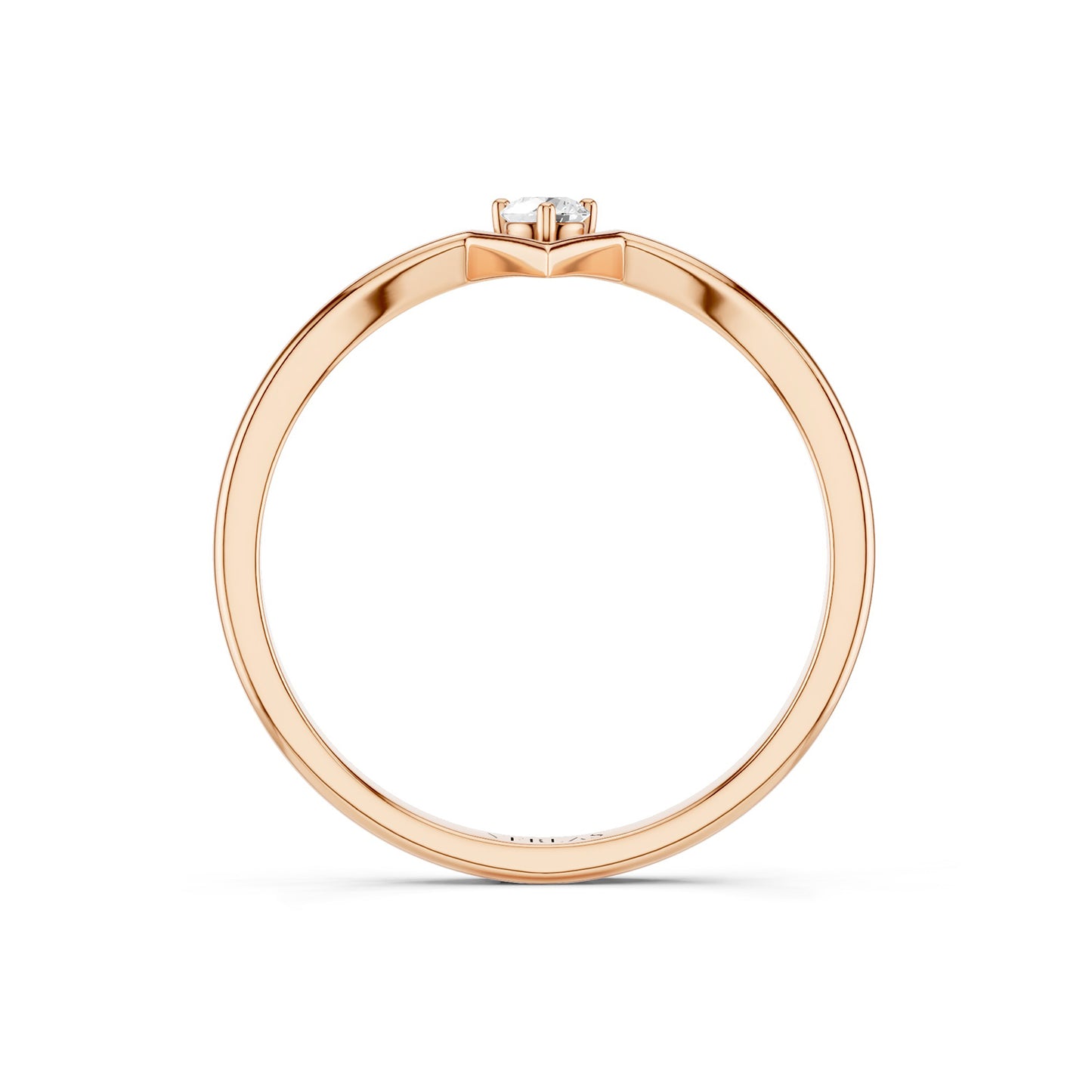 Chevron Solitaire Ring