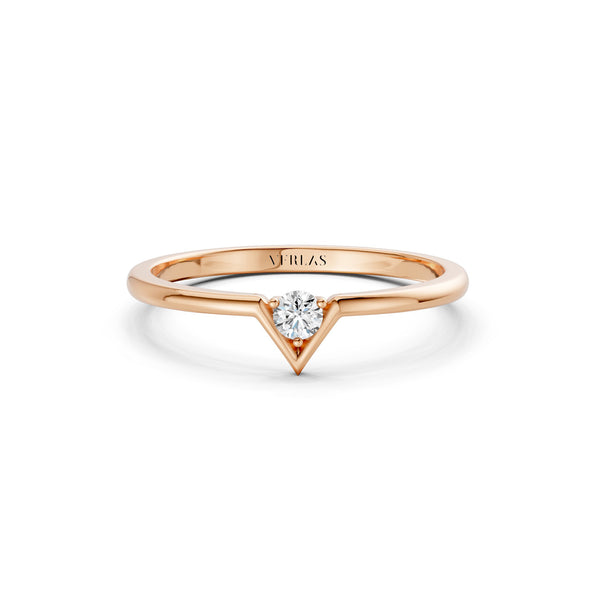 Chevron Solitaire Ring