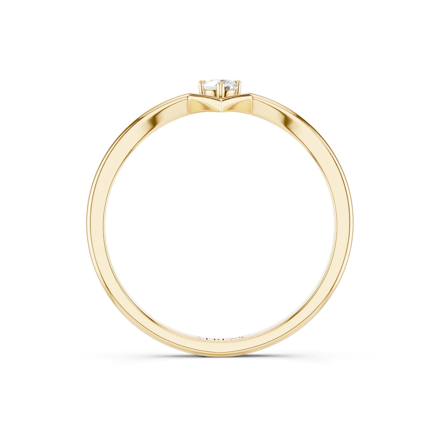 Chevron Solitaire Ring