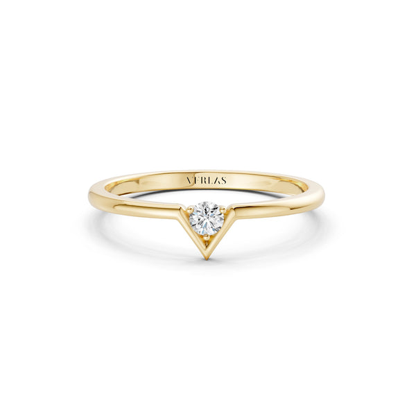 Chevron Solitaire Ring
