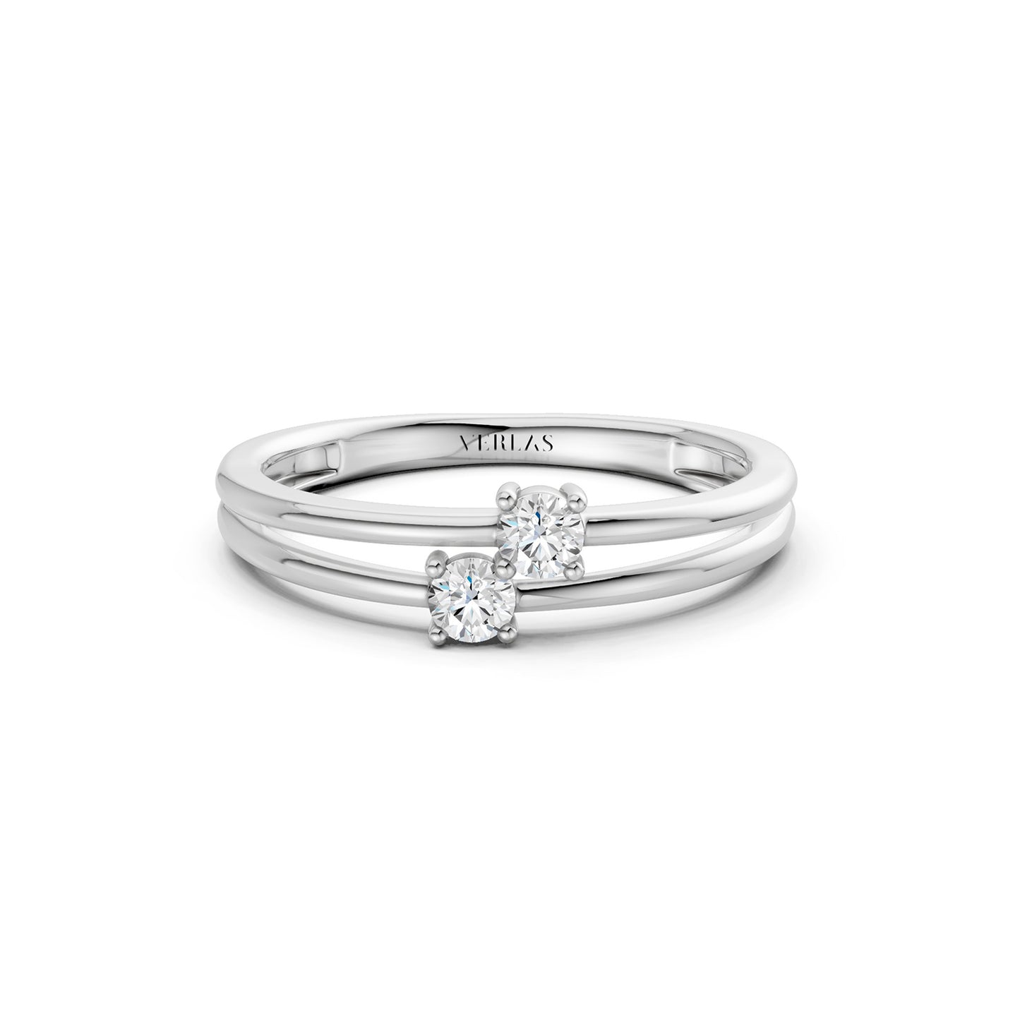 Split Shank Dual-Stone Ring