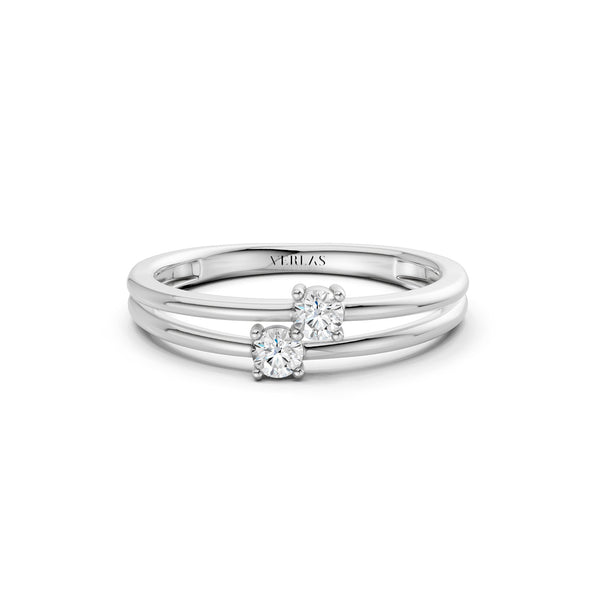 Split Shank Dual-Stone Ring