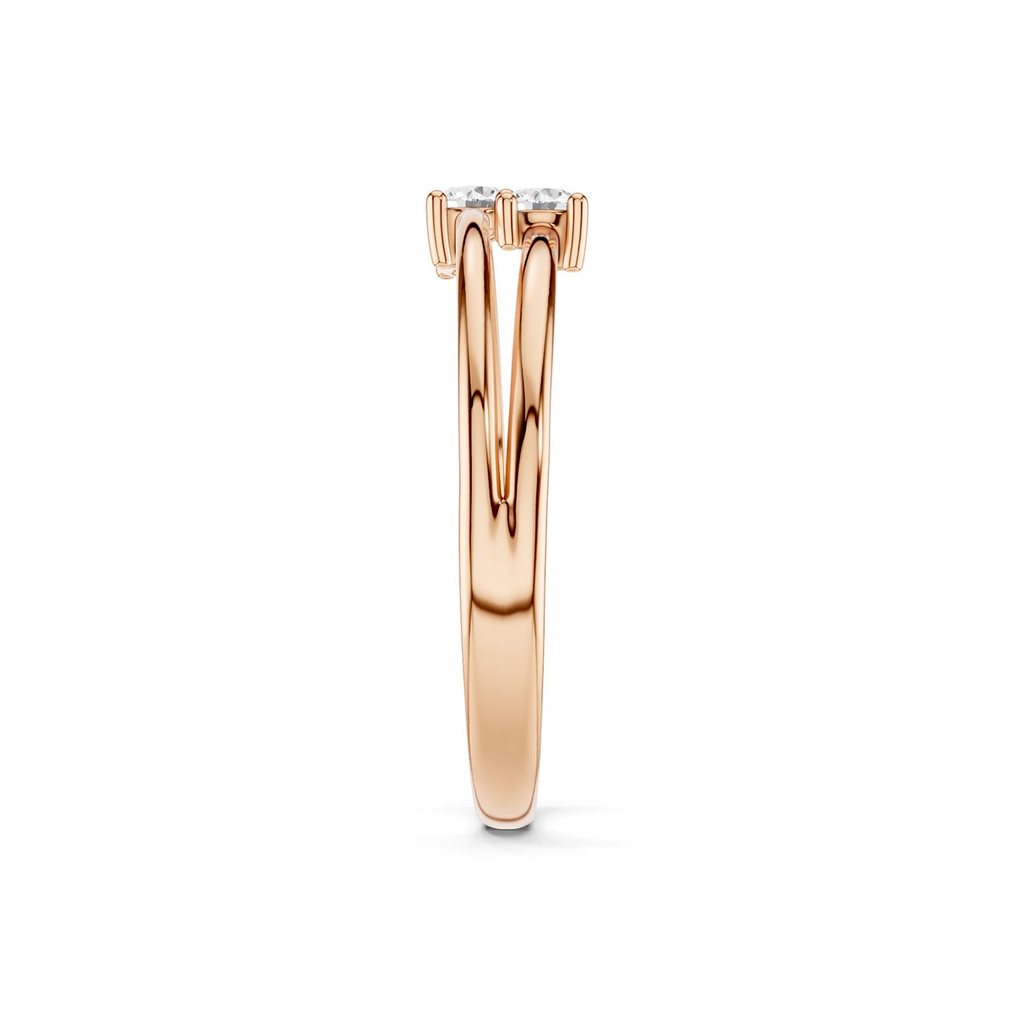 Split Shank Dual-Stone Ring
