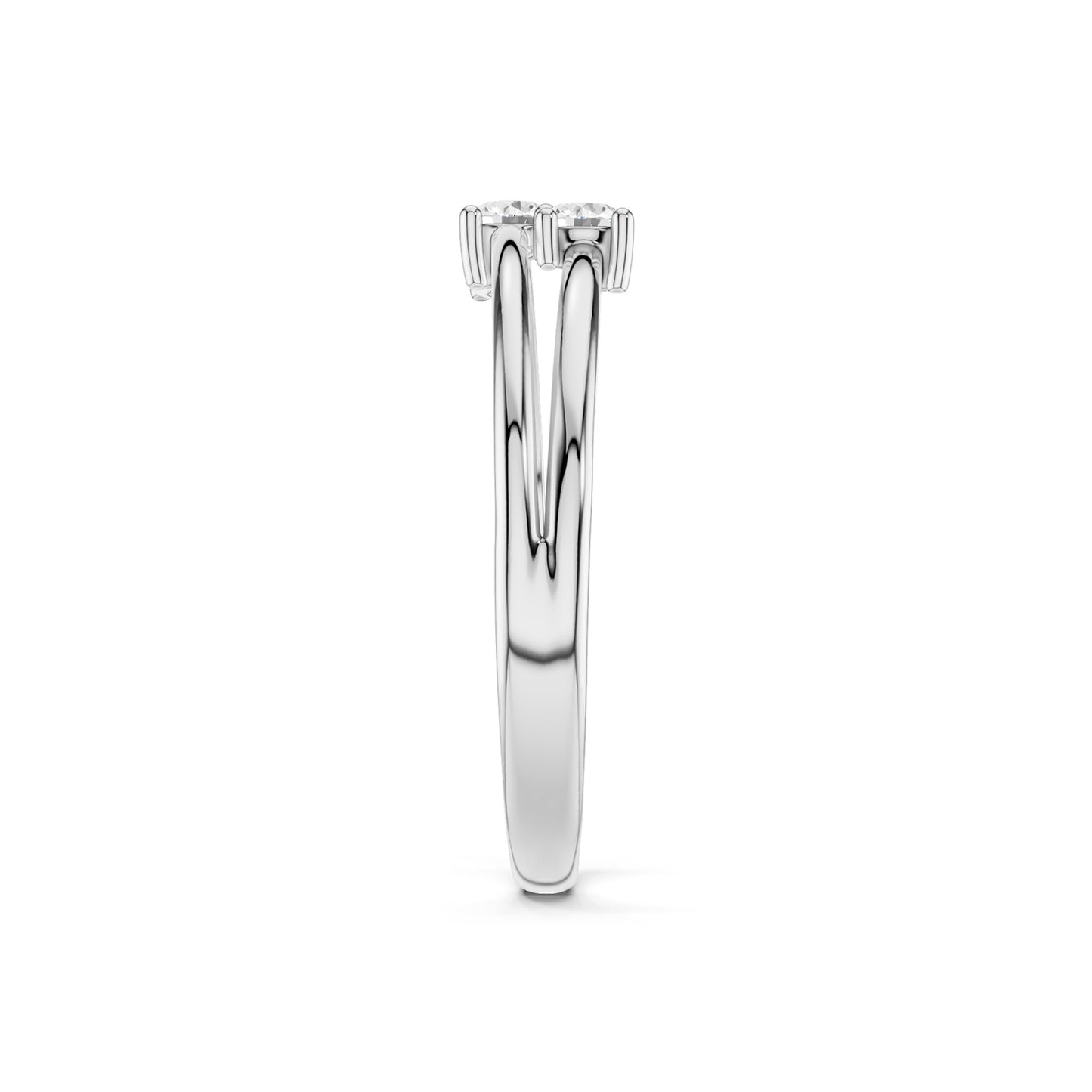Split Shank Dual-Stone Ring